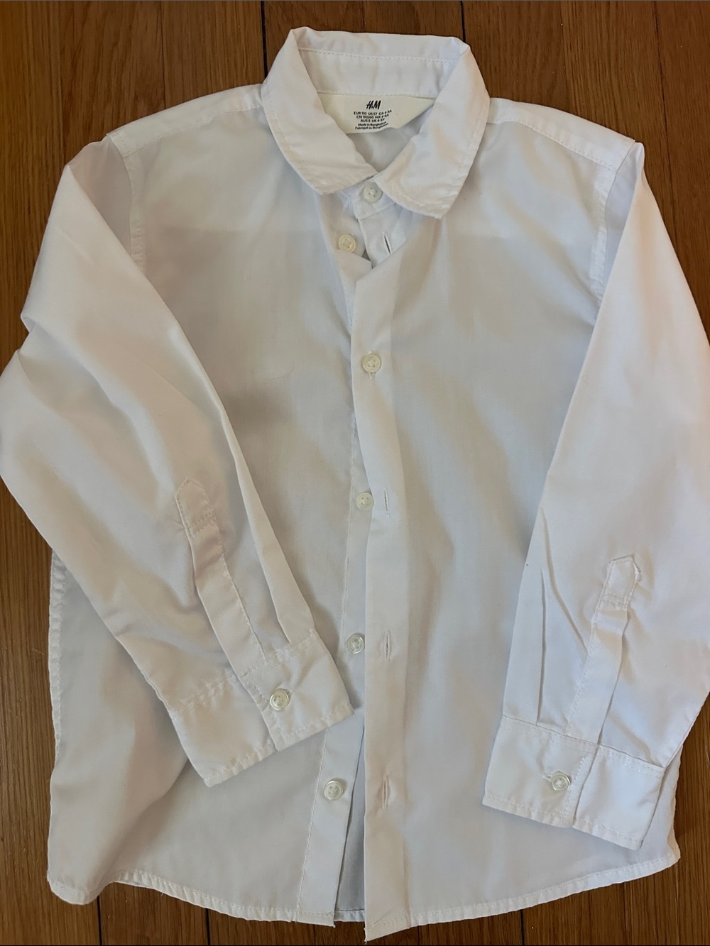 H&M White Kids Button-Down Long Sleeve Shirt